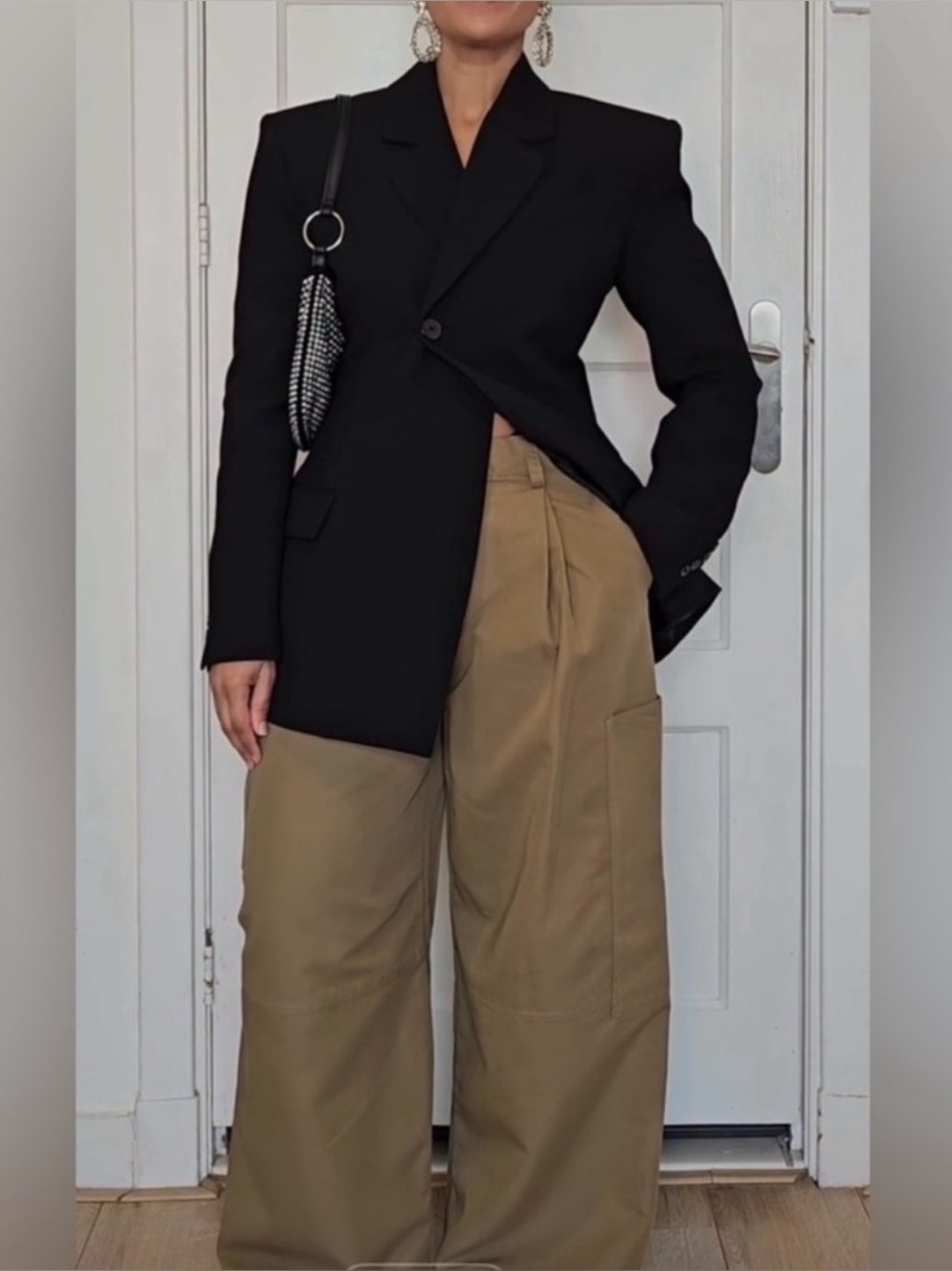 ZARA ZW COLLECTION FITTED BUTTON BLAZER SIZE M - Picture 3 of 14